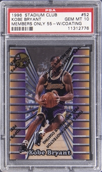 1996-97 Topps Stadium Club Members Only 55 With Coating #52 Kobe Bryant Rookie Card - PSA GEM MT 10